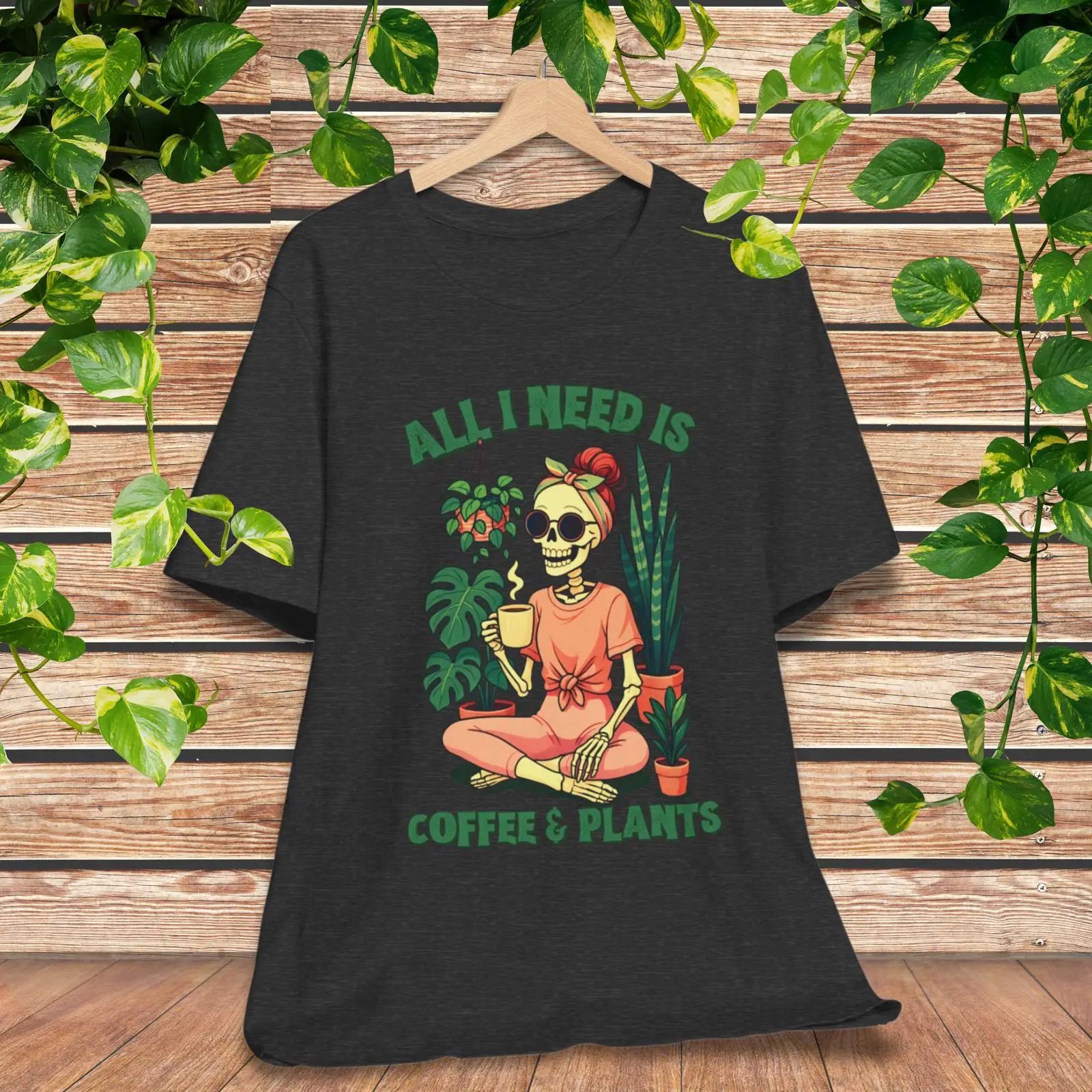 Plant Parent Shirt - Zabawna koszulka z szkieletem dla kobiet-anierek